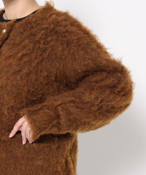 mysty woman（ミスティウーマン）の「モヘヤライクミドルカーデ　640177（カーディガン/ボレロ・レディース・ブラウン/チャコールグレー/アイボリー/ピンク・FREE）」の21枚目の写真