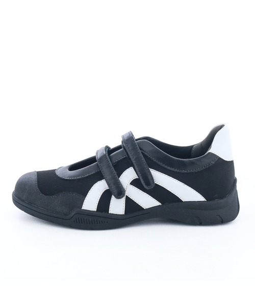 byあしながおじさん（バイアシナガオジサン）の「ダブルストラップバレエスニーカー　8710649（スニーカー・レディース・オフホワイト/ブラック/ライトベージュ・S/M/L/LL）」の8枚目の写真