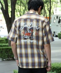 【BEN DAVIS(ベンデイビス)】DRIVE EMB PLAID O/C SHIRT / 半袖 シャツ オープンカラー ヴィンテージライク オンブレチェック