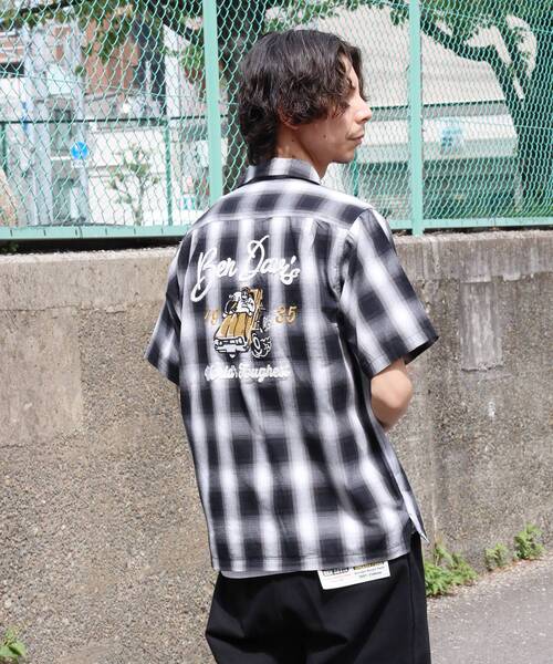 BEN DAVIS(ベンデイビス)の「【BEN DAVIS(ベンデイビス)】DRIVE EMB PLAID O/C SHIRT / 半袖 シャツ オープンカラー ヴィンテージライク オンブレチェック(シャツ/ブラウス・メンズ・ブラック/ブラウン・MEDIUM/LARGE/X-LARGE)」の5枚目の写真