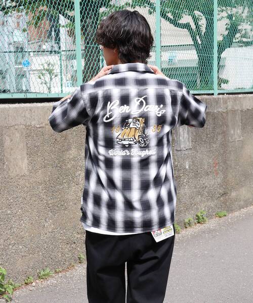 BEN DAVIS(ベンデイビス)の「【BEN DAVIS(ベンデイビス)】DRIVE EMB PLAID O/C SHIRT / 半袖 シャツ オープンカラー ヴィンテージライク オンブレチェック(シャツ/ブラウス・メンズ・ブラック/ブラウン・MEDIUM/LARGE/X-LARGE)」の6枚目の写真