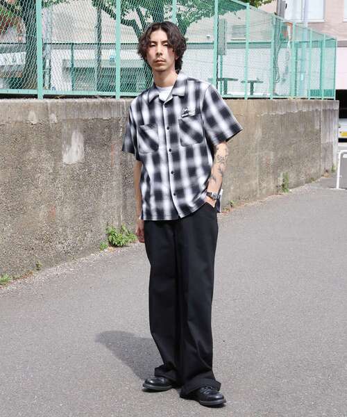 BEN DAVIS(ベンデイビス)の「【BEN DAVIS(ベンデイビス)】DRIVE EMB PLAID O/C SHIRT / 半袖 シャツ オープンカラー ヴィンテージライク オンブレチェック(シャツ/ブラウス・メンズ・ブラック/ブラウン・MEDIUM/LARGE/X-LARGE)」の7枚目の写真