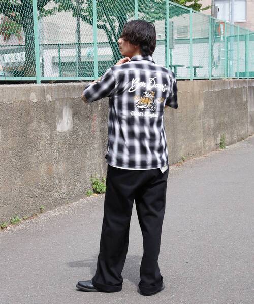 BEN DAVIS(ベンデイビス)の「【BEN DAVIS(ベンデイビス)】DRIVE EMB PLAID O/C SHIRT / 半袖 シャツ オープンカラー ヴィンテージライク オンブレチェック(シャツ/ブラウス・メンズ・ブラック/ブラウン・MEDIUM/LARGE/X-LARGE)」の8枚目の写真