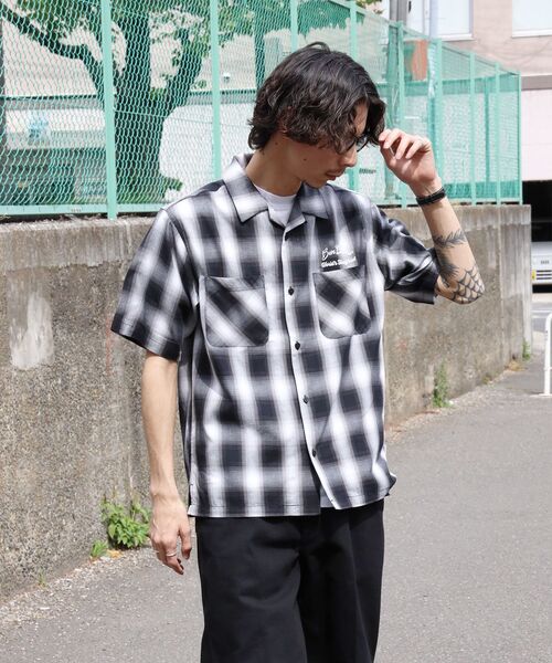 BEN DAVIS(ベンデイビス)の「【BEN DAVIS(ベンデイビス)】DRIVE EMB PLAID O/C SHIRT / 半袖 シャツ オープンカラー ヴィンテージライク オンブレチェック(シャツ/ブラウス・メンズ・ブラック/ブラウン・MEDIUM/LARGE/X-LARGE)」の10枚目の写真