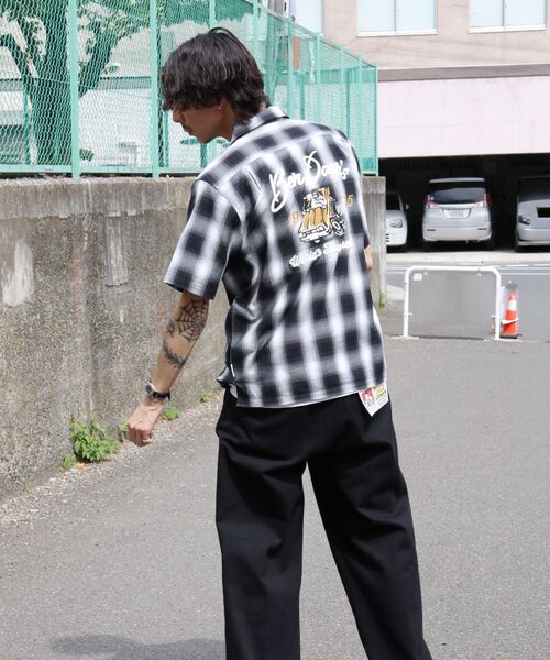BEN DAVIS(ベンデイビス)の「【BEN DAVIS(ベンデイビス)】DRIVE EMB PLAID O/C SHIRT / 半袖 シャツ オープンカラー ヴィンテージライク オンブレチェック(シャツ/ブラウス・メンズ・ブラック/ブラウン・MEDIUM/LARGE/X-LARGE)」の12枚目の写真