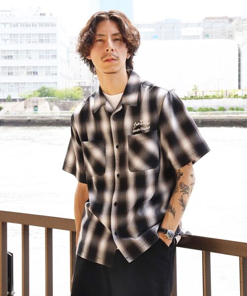 BEN DAVIS(ベンデイビス)の「【BEN DAVIS(ベンデイビス)】DRIVE EMB PLAID O/C SHIRT / 半袖 シャツ オープンカラー ヴィンテージライク オンブレチェック(シャツ/ブラウス・メンズ・ブラック/ブラウン・MEDIUM/LARGE/X-LARGE)」の13枚目の写真