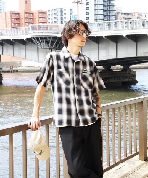 BEN DAVIS(ベンデイビス)の「【BEN DAVIS(ベンデイビス)】DRIVE EMB PLAID O/C SHIRT / 半袖 シャツ オープンカラー ヴィンテージライク オンブレチェック(シャツ/ブラウス・メンズ・ブラック/ブラウン・MEDIUM/LARGE/X-LARGE)」の14枚目の写真