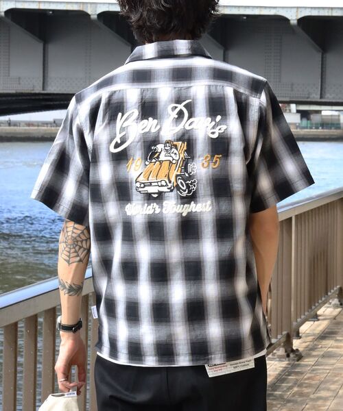BEN DAVIS(ベンデイビス)の「【BEN DAVIS(ベンデイビス)】DRIVE EMB PLAID O/C SHIRT / 半袖 シャツ オープンカラー ヴィンテージライク オンブレチェック(シャツ/ブラウス・メンズ・ブラック/ブラウン・MEDIUM/LARGE/X-LARGE)」の15枚目の写真