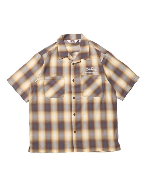 BEN DAVIS(ベンデイビス)の「【BEN DAVIS(ベンデイビス)】DRIVE EMB PLAID O/C SHIRT / 半袖 シャツ オープンカラー ヴィンテージライク オンブレチェック(シャツ/ブラウス・メンズ・ブラック/ブラウン・MEDIUM/LARGE/X-LARGE)」の14枚目の写真