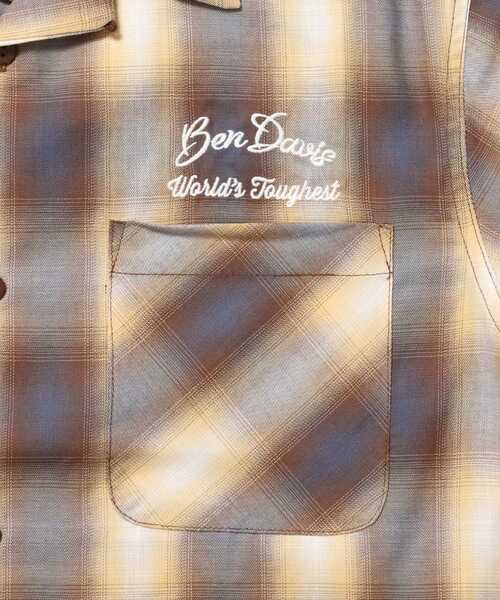 BEN DAVIS(ベンデイビス)の「【BEN DAVIS(ベンデイビス)】DRIVE EMB PLAID O/C SHIRT / 半袖 シャツ オープンカラー ヴィンテージライク オンブレチェック(シャツ/ブラウス・メンズ・ブラック/ブラウン・MEDIUM/LARGE/X-LARGE)」の17枚目の写真