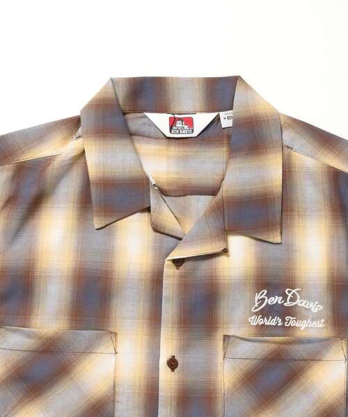 BEN DAVIS(ベンデイビス)の「【BEN DAVIS(ベンデイビス)】DRIVE EMB PLAID O/C SHIRT / 半袖 シャツ オープンカラー ヴィンテージライク オンブレチェック(シャツ/ブラウス・メンズ・ブラック/ブラウン・MEDIUM/LARGE/X-LARGE)」の18枚目の写真