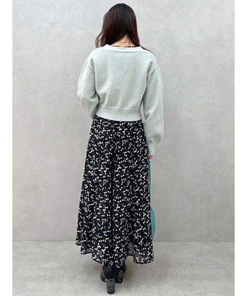 MERCURYDUO(マーキュリーデュオ)の「ダブルラッフルバイカラーパイピングワンピース(ワンピース・レディース・アイボリー/ブラック・SMALL/MEDIUM)」の14枚目の写真