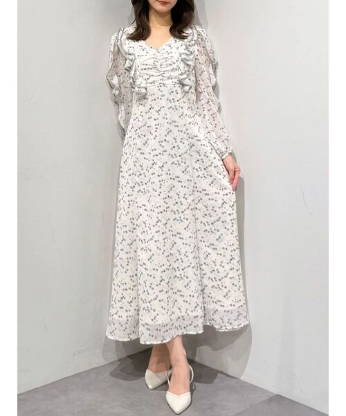 MERCURYDUO(マーキュリーデュオ)の「ダブルラッフルバイカラーパイピングワンピース(ワンピース・レディース・アイボリー/ブラック・SMALL/MEDIUM)」の15枚目の写真