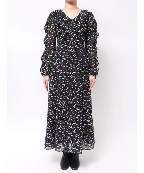 MERCURYDUO(マーキュリーデュオ)の「ダブルラッフルバイカラーパイピングワンピース(ワンピース・レディース・アイボリー/ブラック・SMALL/MEDIUM)」の22枚目の写真