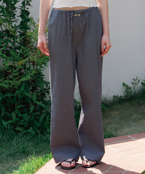 BUT'TON(ボッタン)の「Seersucker Band Pants (Navy)(その他パンツ・レディース・その他・FREE)」の1枚目の写真
