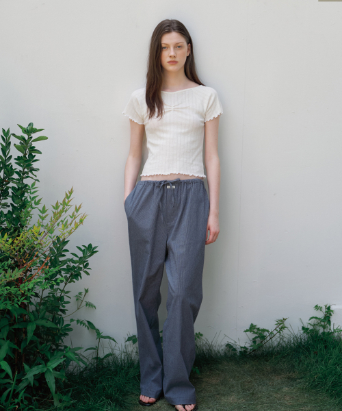 BUT'TON(ボッタン)の「Seersucker Band Pants (Navy)(その他パンツ・レディース・その他・FREE)」の3枚目の写真