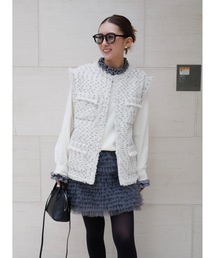 BeBeoD（べベッド）の「フリンジツイードノーカラーベスト（その他アウター）」