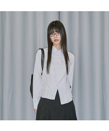 ODD STUDIO（オッドスタジオ）の「クロスアップリケスリムフィットチェックシャツ - ホワイト（シャツ/ブラウス）」