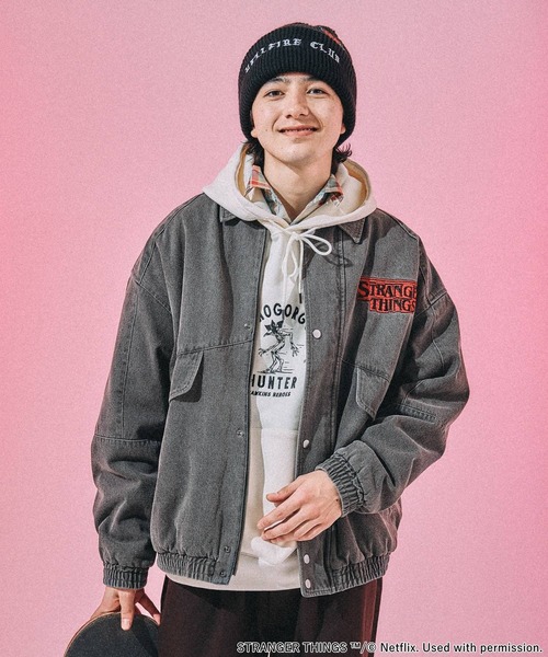niko and...（ニコアンド）の「【STRANGER THINGS】コラボデニムブルゾン（ブルゾン・メンズ・チャコール/ライトブルー・MEDIUM/LARGE）」の8枚目の写真