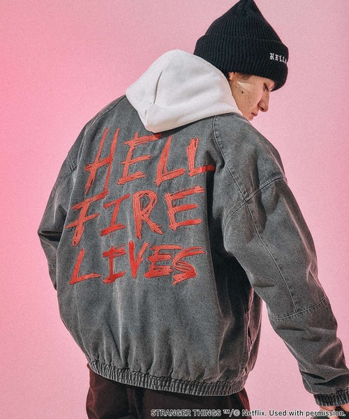 niko and...（ニコアンド）の「【STRANGER THINGS】コラボデニムブルゾン（ブルゾン・メンズ・チャコール/ライトブルー・MEDIUM/LARGE）」の10枚目の写真