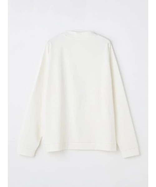 Perfect Suit FActory(パーフェクトスーツファクトリー)の「ストレッチ 綿混モックネック長袖ロンT ホワイト/ブラック/グレー/ブラウン(Tシャツ/カットソー・メンズ・ブラック/ライトグレー/オフホワイト/ブラウン・LL/M/L)」の2枚目の写真