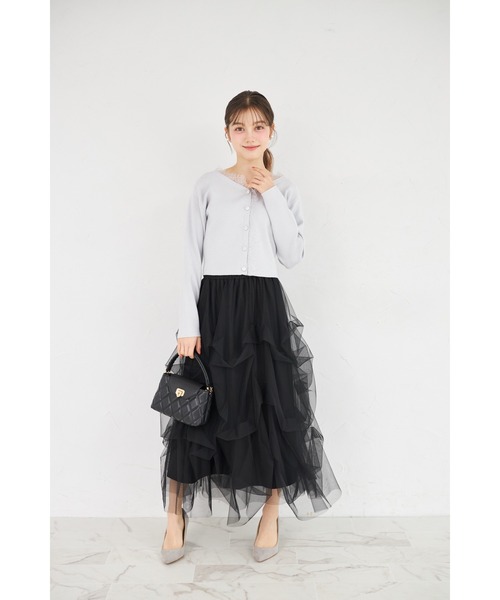 tocco closet(トッコ クローゼット)の「チュールタックバルーンスカート(スカート・レディース・ブラック/オフホワイト/ネイビー/グレー系その他・M)」の14枚目の写真