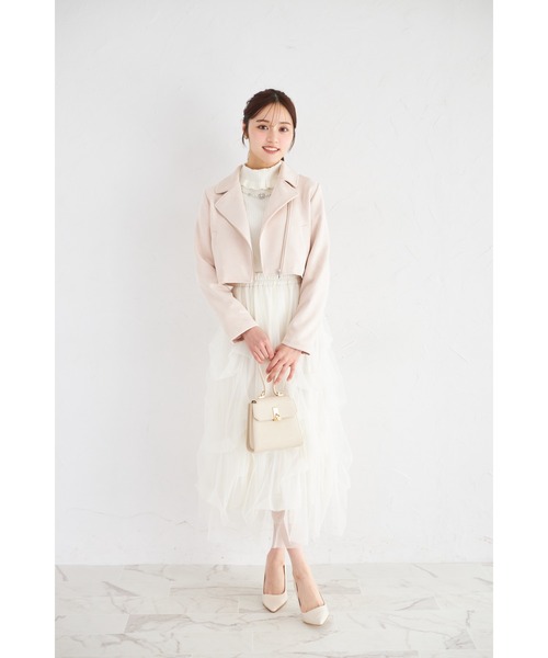 tocco closet(トッコ クローゼット)の「チュールタックバルーンスカート(スカート・レディース・ブラック/オフホワイト/ネイビー/グレー系その他・M)」の8枚目の写真