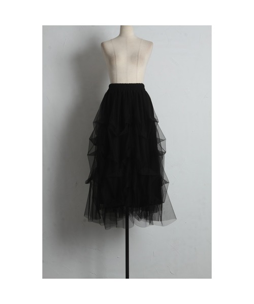 tocco closet(トッコ クローゼット)の「チュールタックバルーンスカート(スカート・レディース・ブラック/オフホワイト/ネイビー/グレー系その他・M)」の19枚目の写真