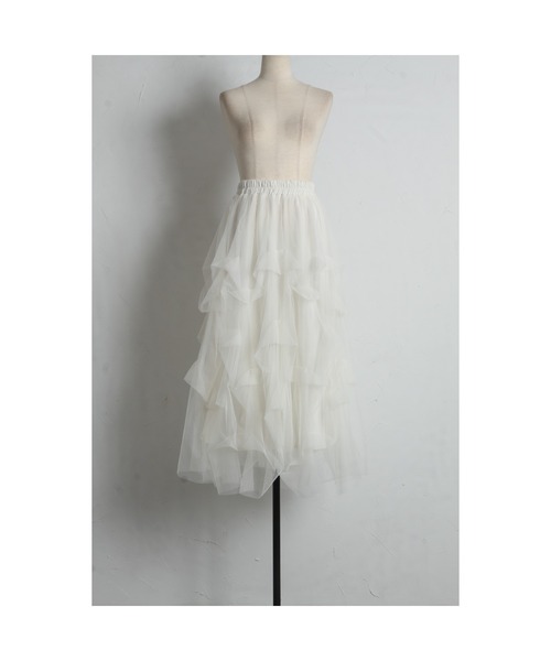 tocco closet(トッコ クローゼット)の「チュールタックバルーンスカート(スカート・レディース・ブラック/オフホワイト/ネイビー/グレー系その他・M)」の20枚目の写真