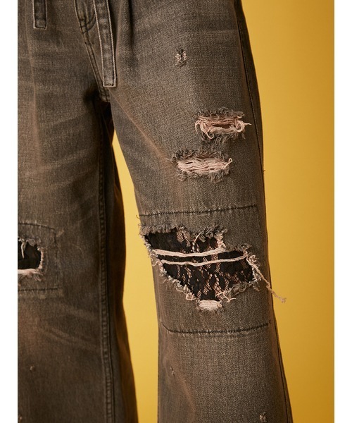 FURFUR（ファーファー）の「レースクラッシュデニムパンツ（デニムパンツ・レディース・ブラック/サックスブルー/ライトグレー・0/1）」の14枚目の写真