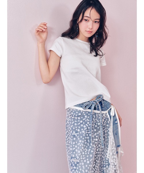 FURFUR（ファーファー）の「レースクラッシュデニムパンツ（デニムパンツ・レディース・ブラック/サックスブルー/ライトグレー・0/1）」の7枚目の写真