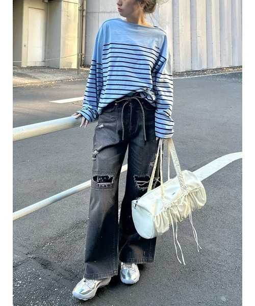 FURFUR（ファーファー）の「レースクラッシュデニムパンツ（デニムパンツ・レディース・ブラック/サックスブルー/ライトグレー・0/1）」の22枚目の写真