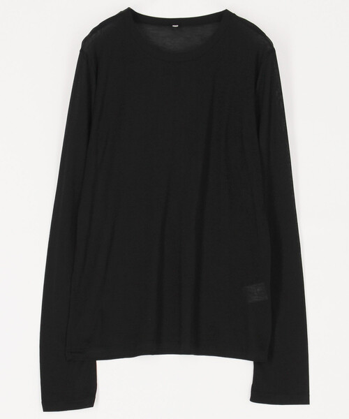 BASERANGE（ベースレンジ）の「Baserange/ベースレンジ LONG SLEEVE TEE / TOLS-BL-000 / シアー ロングスリーブTシャツ（Tシャツ/カットソー・レディース・ホワイト/ブラック・SMALL）」の2枚目の写真