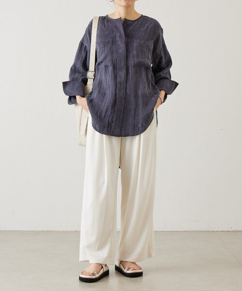 BEARDSLEY(ビアズリー)の「ブライトポケットシャツブラウス(シャツ/ブラウス・レディース・ダークグレー/イエロー・FREE)」の7枚目の写真