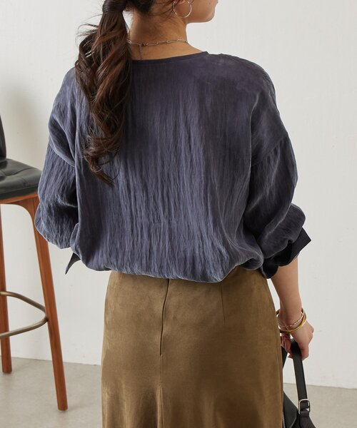 BEARDSLEY(ビアズリー)の「ブライトポケットシャツブラウス(シャツ/ブラウス・レディース・ダークグレー/イエロー・FREE)」の16枚目の写真