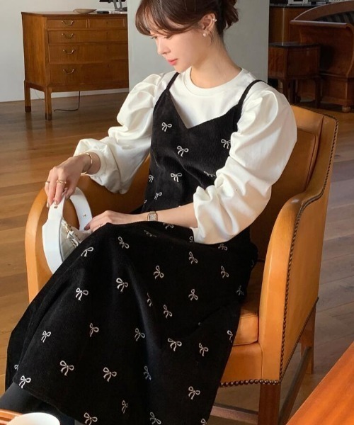 semplice（センプリチェ）の「キャミワンピース（ワンピース・レディース・ブラック/ベージュ・F）」の10枚目の写真