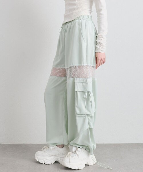 OLIVE des OLIVE(オリーブデオリーブ)の「レース切替カーゴパンツ(カーゴパンツ・レディース・ピンク/ネイビー/ミント/オフホワイト・FREE)」の19枚目の写真