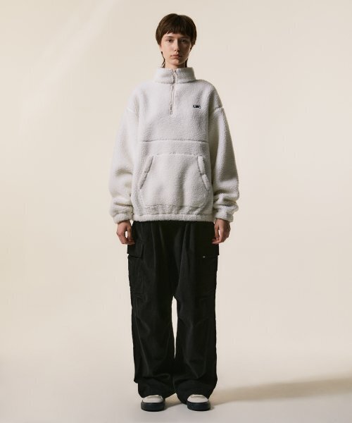 メンズウェア 8gshoot BOA FLEECE HALF ZIP PULLOVER L セール】OG BOA FLEECE QUARTER ZIP PULLOVER ivory（その他アウター