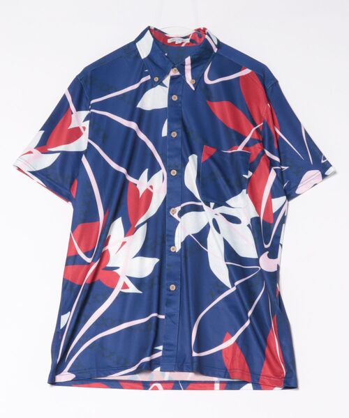 Maunaloa(マウナロア)の「【Maunaloa】Ocean Blue Bird ティアレトアメンズシャツ(シャツ/ブラウス・メンズ・ブラック/モスグリーン/ネイビー・M/L)」の1枚目の写真