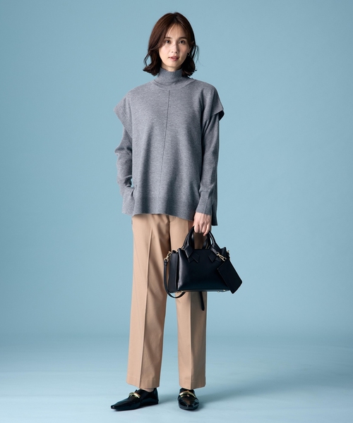 A/C DESIGN BY ALPHA CUBIC(エーシーデザインバイアルファキュービック)の「2WAYショルダーバッグ【ショルダーストラップ取り外し可能・パスケース付】(トートバッグ・レディース・ブラック/ベージュ・フリー)」の5枚目の写真