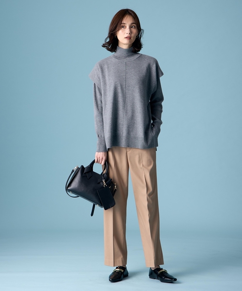 A/C DESIGN BY ALPHA CUBIC(エーシーデザインバイアルファキュービック)の「2WAYショルダーバッグ【ショルダーストラップ取り外し可能・パスケース付】(トートバッグ・レディース・ブラック/ベージュ・フリー)」の6枚目の写真