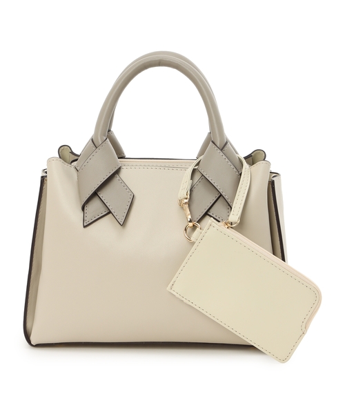 A/C DESIGN BY ALPHA CUBIC(エーシーデザインバイアルファキュービック)の「2WAYショルダーバッグ【ショルダーストラップ取り外し可能・パスケース付】(トートバッグ・レディース・ブラック/ベージュ・フリー)」の8枚目の写真