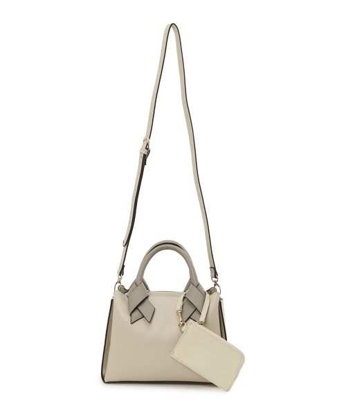 A/C DESIGN BY ALPHA CUBIC(エーシーデザインバイアルファキュービック)の「2WAYショルダーバッグ【ショルダーストラップ取り外し可能・パスケース付】(トートバッグ・レディース・ブラック/ベージュ・フリー)」の14枚目の写真