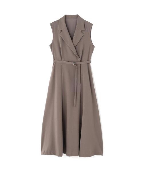 NATURAL BEAUTY BASIC（ナチュラルビューティーベーシック）の「◇テーラーベルテッドジャンスカ（ジャンパースカート・レディース・ネイビー/ブラウン・SMALL/MEDIUM/P/S）」の3枚目の写真