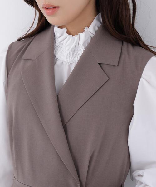 NATURAL BEAUTY BASIC（ナチュラルビューティーベーシック）の「◇テーラーベルテッドジャンスカ（ジャンパースカート・レディース・ネイビー/ブラウン・SMALL/MEDIUM/P/S）」の13枚目の写真