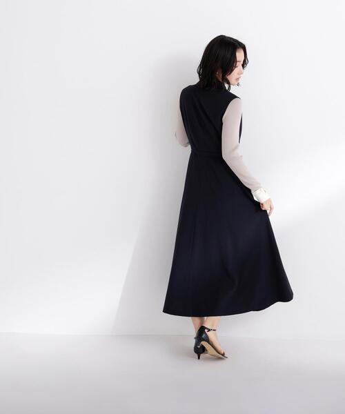 NATURAL BEAUTY BASIC（ナチュラルビューティーベーシック）の「◇テーラーベルテッドジャンスカ（ジャンパースカート・レディース・ネイビー/ブラウン・SMALL/MEDIUM/P/S）」の22枚目の写真