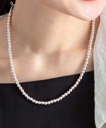 Harpo（アルポ）の「【Harpo/アルポ】ナバホパール シルバー ネックレス ビーズ 5㎜/全長50㎝（ネックレス）」