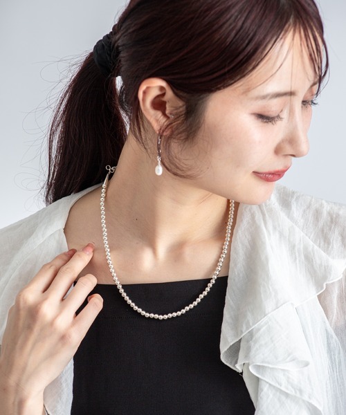 Harpo(アルポ)の「【Harpo/アルポ】ナバホパール シルバー ネックレス ビーズ 5㎜/全長50㎝(ネックレス・レディース・シルバー・FREE)」の5枚目の写真