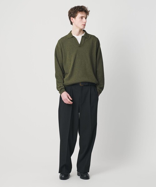 BEAUTY&YOUTH UNITED ARROWS（ビューティーアンドユースユナイテッドアローズ）の「クリンプ コットン ポロスキッパー ニット（ニット/セーター・メンズ・オリーブ/ブラック/ナチュラル・XL/S/M/L）」の12枚目の写真