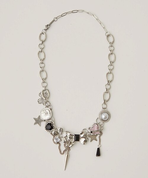 WHO'S WHO gallery（フーズフーギャラリー）の「MIXED MOTIF NECKLACE（ネックレス・レディース・シルバー・FREE）」の3枚目の写真